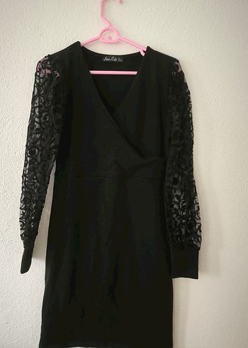 Dantelli Siyah Midi Gotik Elbise - Görsel 3