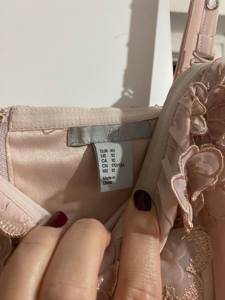 Pudra Pileli Uzun Abiye Elbise - Görsel 4