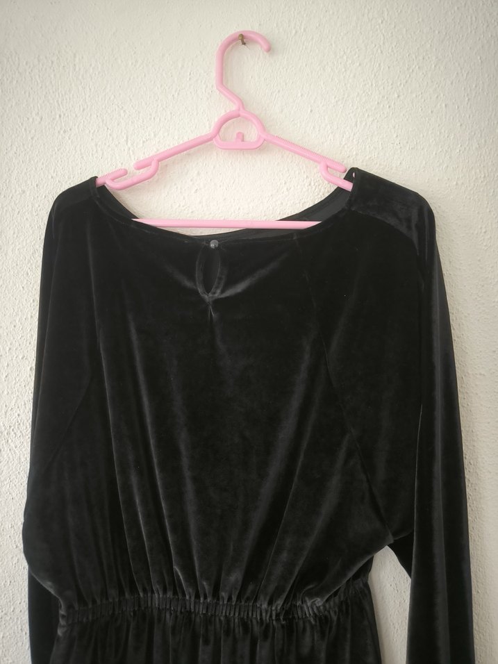 Siyah Uzun Kollu Midi Gotik Elbise - Görsel 3