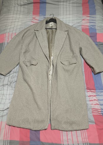 Gri Uzun Düğmeli Kaban - Görsel 4