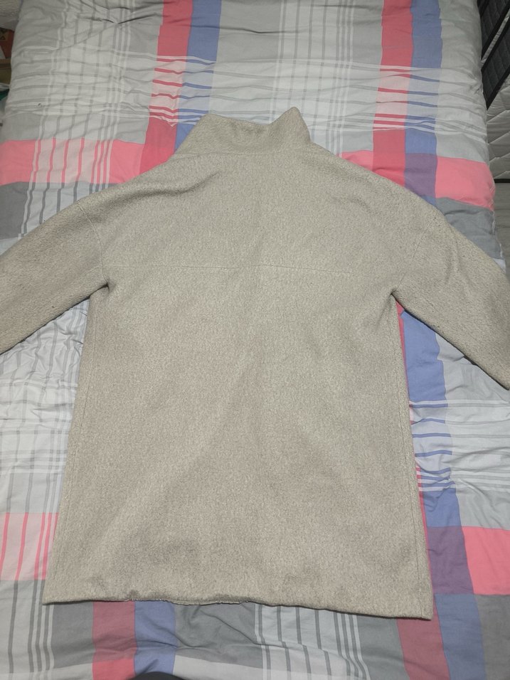 Gri Uzun Düğmeli Kaban - Görsel 5