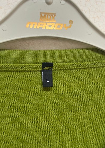 Düğmeli Yeşil Kadın Hırka - Görsel 3