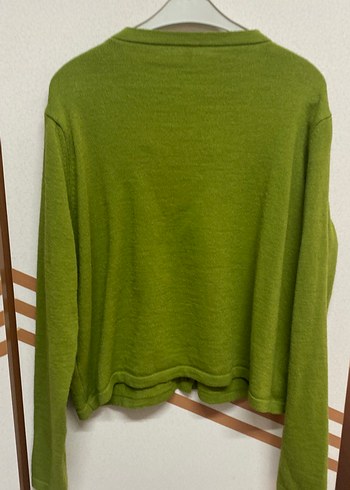 Düğmeli Yeşil Kadın Hırka - Görsel 4