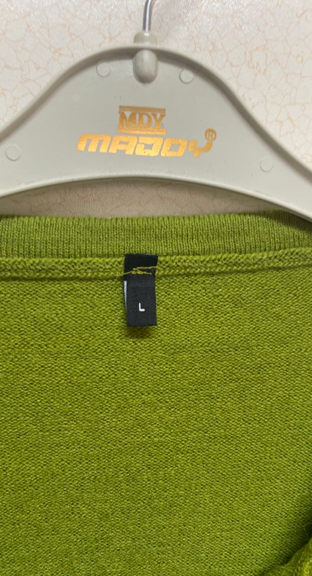 Düğmeli Yeşil Kadın Hırka - Görsel 3