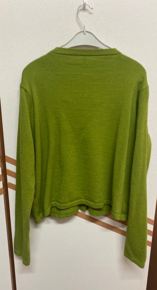 Düğmeli Yeşil Kadın Hırka - Görsel 4