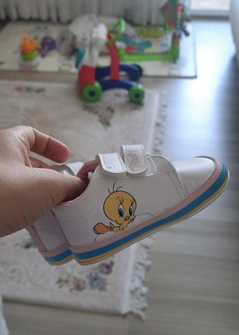 Beyaz Tweety Baskılı Kız Çocuk Sneakers - Görsel 5