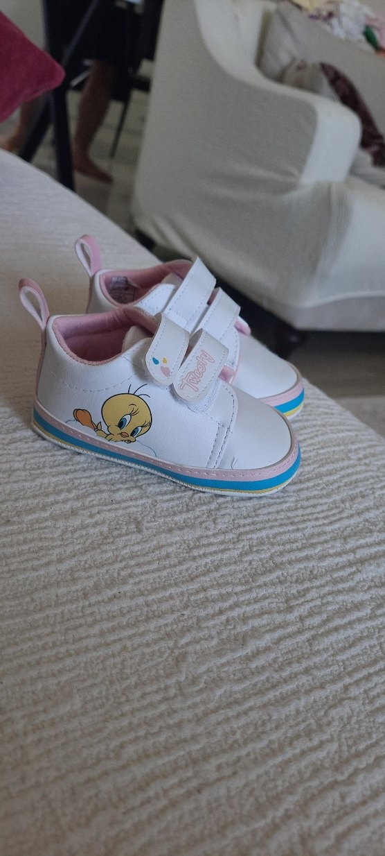 Beyaz Tweety Baskılı Kız Çocuk Sneakers - Görsel 4