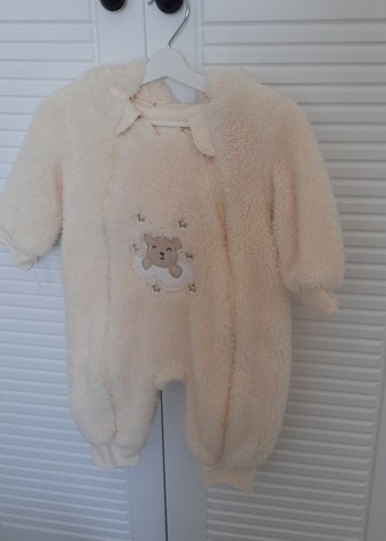 Sarebaby Beyaz Kürklü Bebek Kız Tulumu - Görsel 2