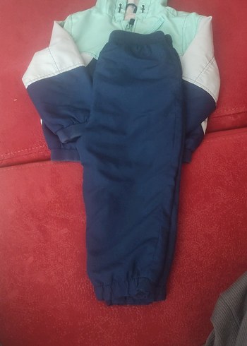 12-18 Ay Beden mavi Renk Erkek Çocuk Kapüşonlu Fermuarlı Eşofman Takımı