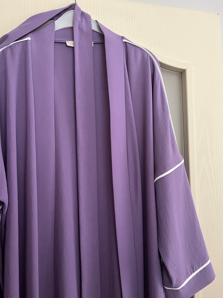 Mor Uzun Kadın abaya - Görsel 4
