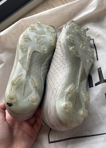 Nike Gri Beyaz Erkek Futbol Ayakkabısı Velcro Krampon - Görsel 5