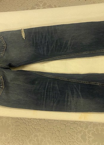 Gri Renk Kadın Midi Boy Rahat Kesim Kot Pantolon - Görsel 2