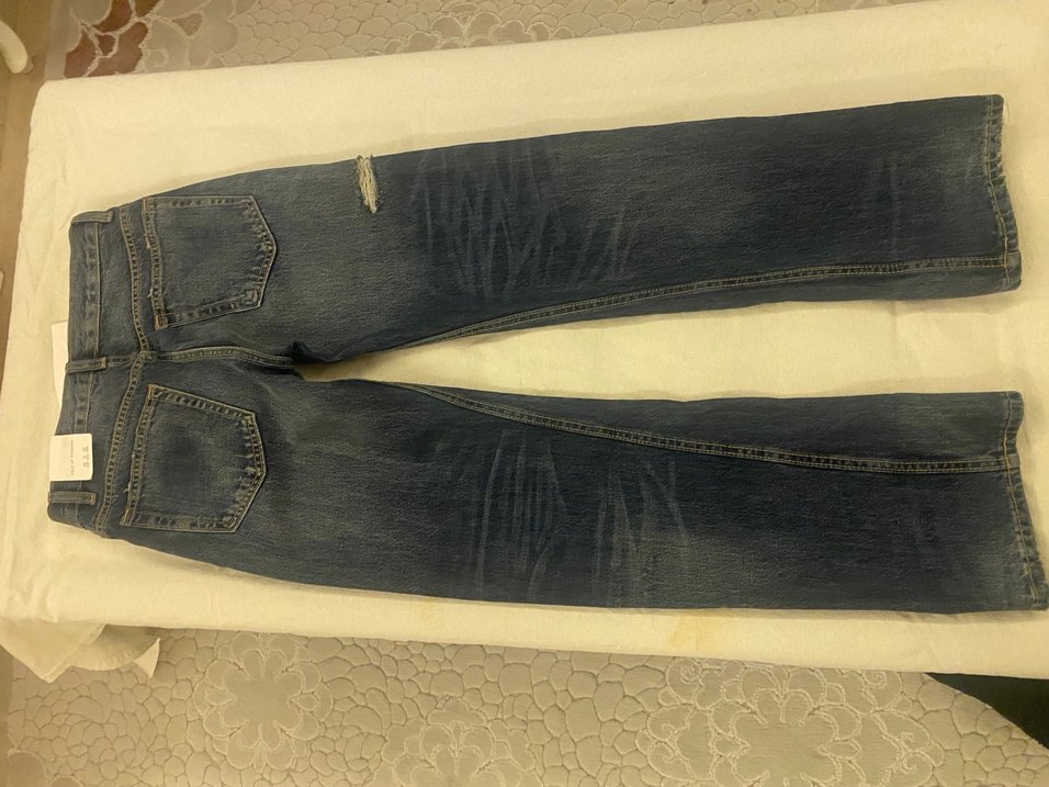 Gri Renk Kadın Midi Boy Rahat Kesim Kot Pantolon - Görsel 2