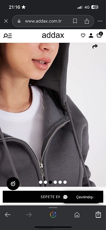 l Beden Addax Fermuarlı Sweatshirt Hırka