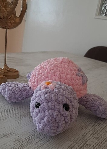 Beden Renk Çiçekli amigurumi kaplumbağa
