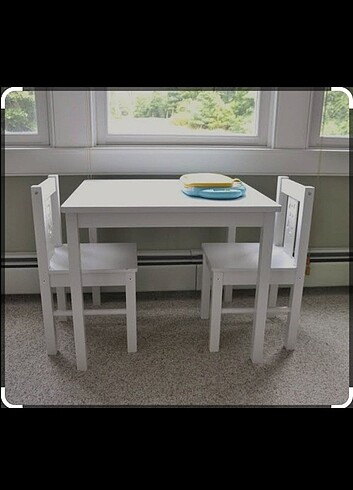 Ikea çocuk ahşap masa sandalye 