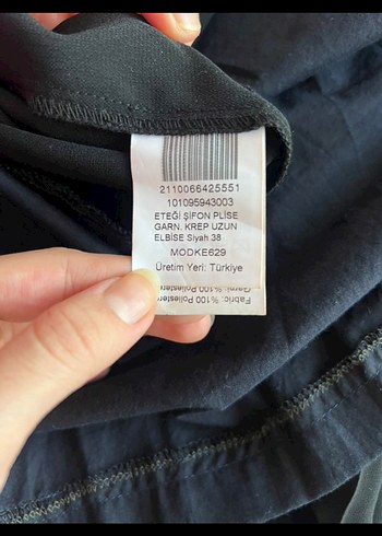 Beymen Club Siyah Piliseli Uzun Elbise - Görsel 6