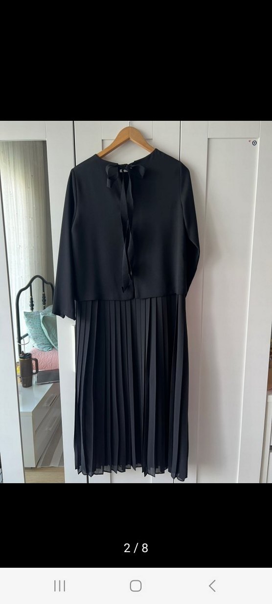 Beymen Club Siyah Piliseli Uzun Elbise - Görsel 2