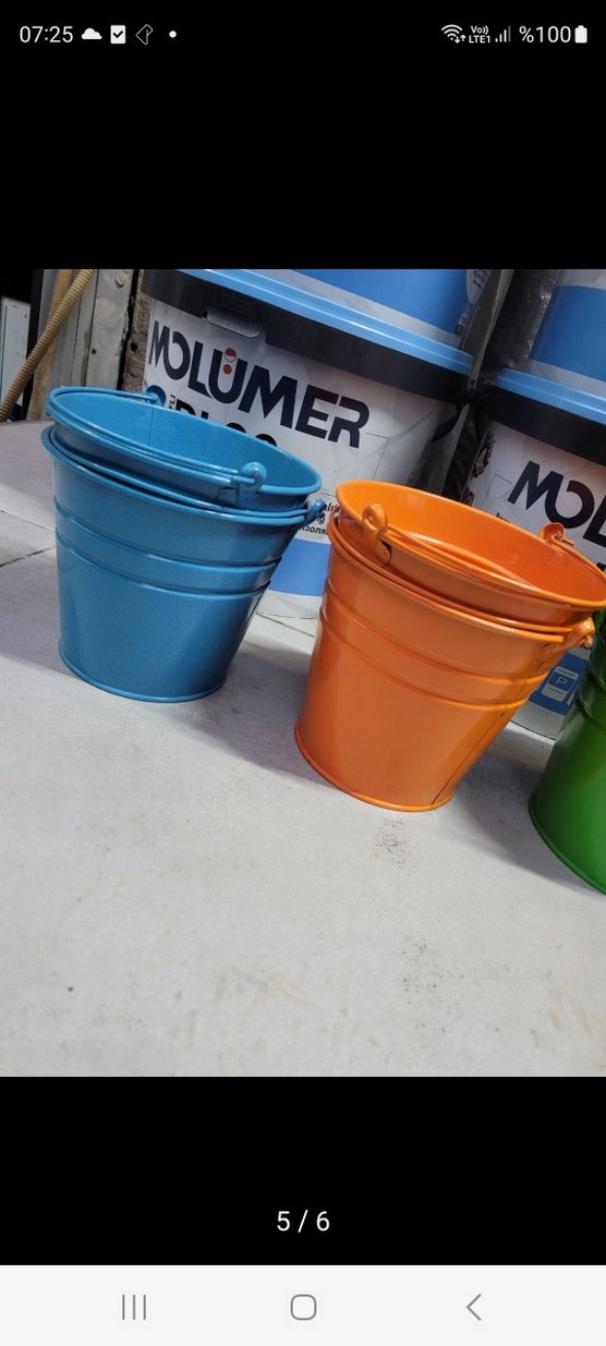 Renkli Saplı Metal Kovalar - Görsel 5