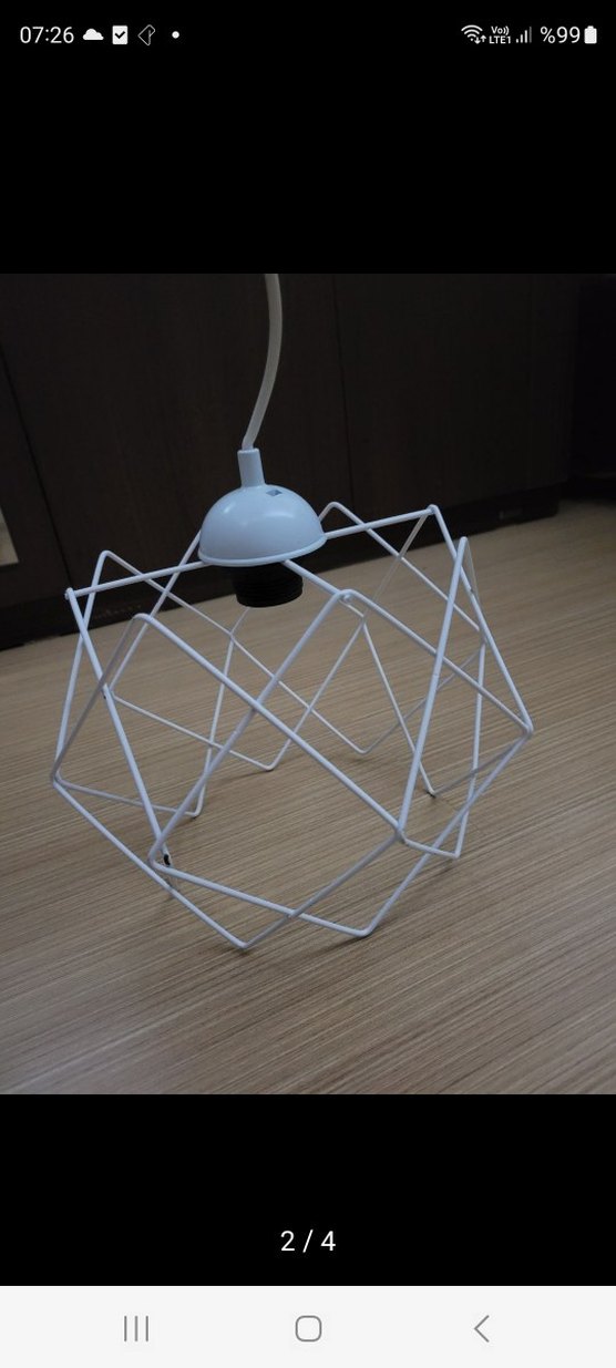 Beyaz Metal Telli Avize - Görsel 2