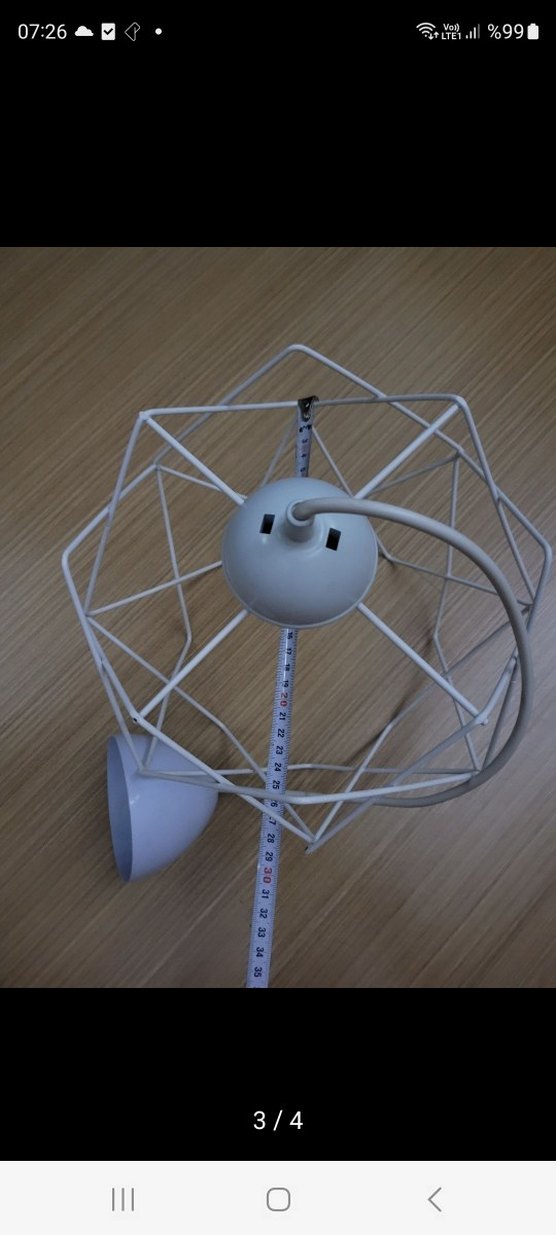 Beyaz Metal Telli Avize - Görsel 3