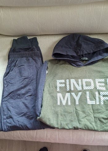 Gri Erkek Uzun Kollu Rahat Pijama Takımı - Görsel 3