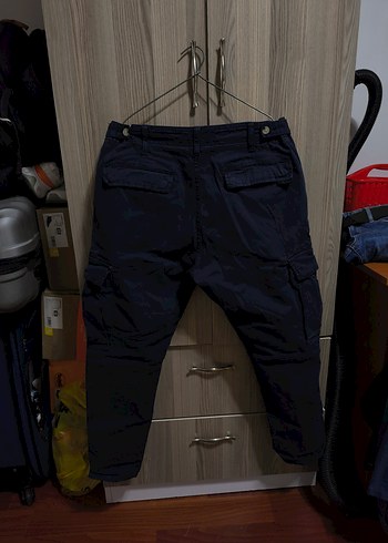 Lacivert Kemerli Erkek Bol Kesim Kot Pantolon - Görsel 4