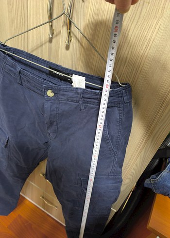 Lacivert Kemerli Erkek Bol Kesim Kot Pantolon - Görsel 7