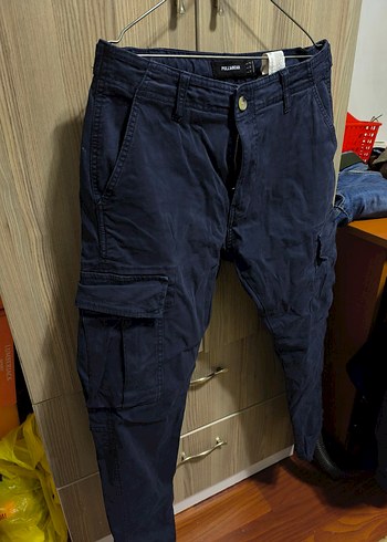 Lacivert Kemerli Erkek Bol Kesim Kot Pantolon - Görsel 5