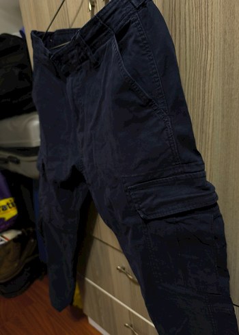 Lacivert Kemerli Erkek Bol Kesim Kot Pantolon - Görsel 2