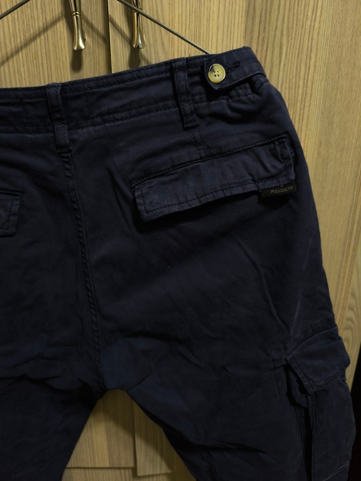 Lacivert Kemerli Erkek Bol Kesim Kot Pantolon - Görsel 3