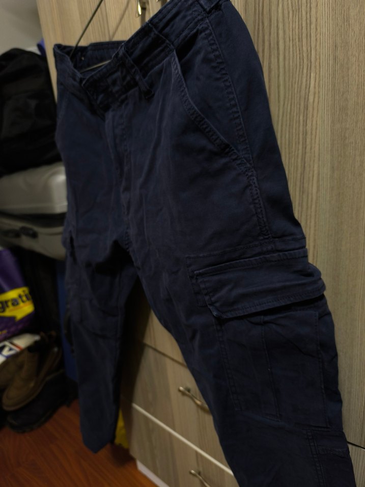 Lacivert Kemerli Erkek Bol Kesim Kot Pantolon - Görsel 2