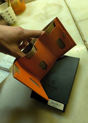 turuncu Renk Minimalist Erkek+ kadın Cüzdan - Görsel 7