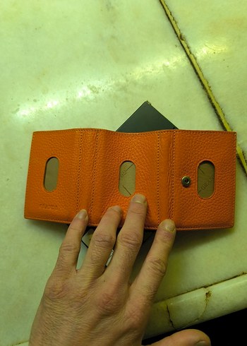 turuncu Renk Minimalist Erkek+ kadın Cüzdan - Görsel 6