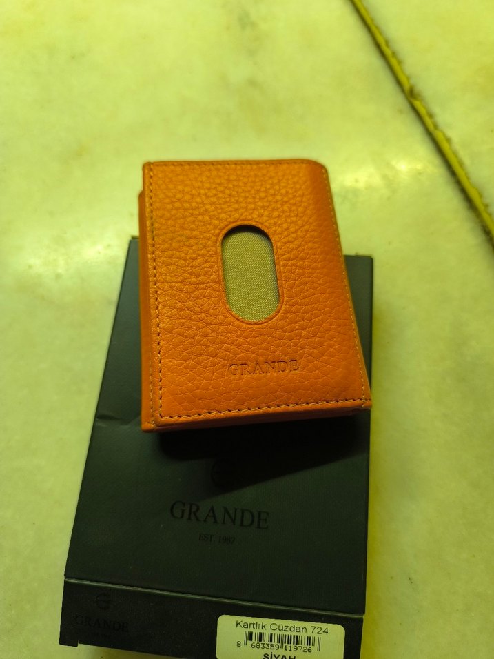 turuncu Renk Minimalist Erkek+ kadın Cüzdan - Görsel 2