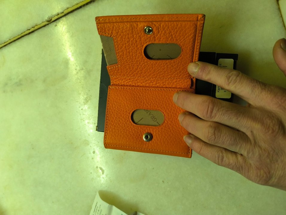 turuncu Renk Minimalist Erkek+ kadın Cüzdan - Görsel 3