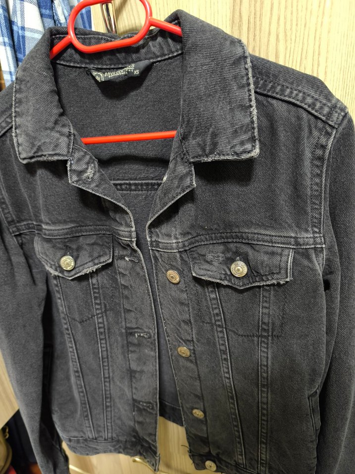 Siyah Düğmeli Kadın Denim Ceket - Görsel 3