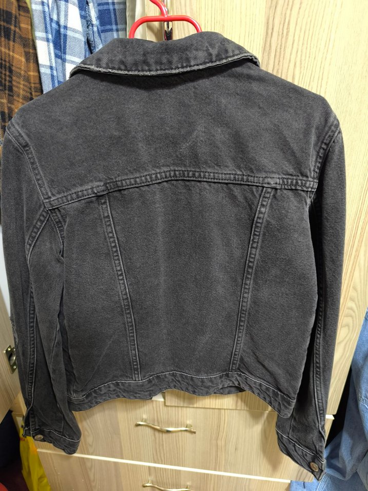 Siyah Düğmeli Kadın Denim Ceket - Görsel 4