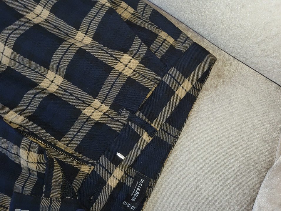 erkek Bej Kareli Kumaş Pantolon - Görsel 5