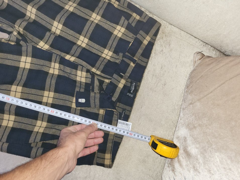 erkek Bej Kareli Kumaş Pantolon - Görsel 4