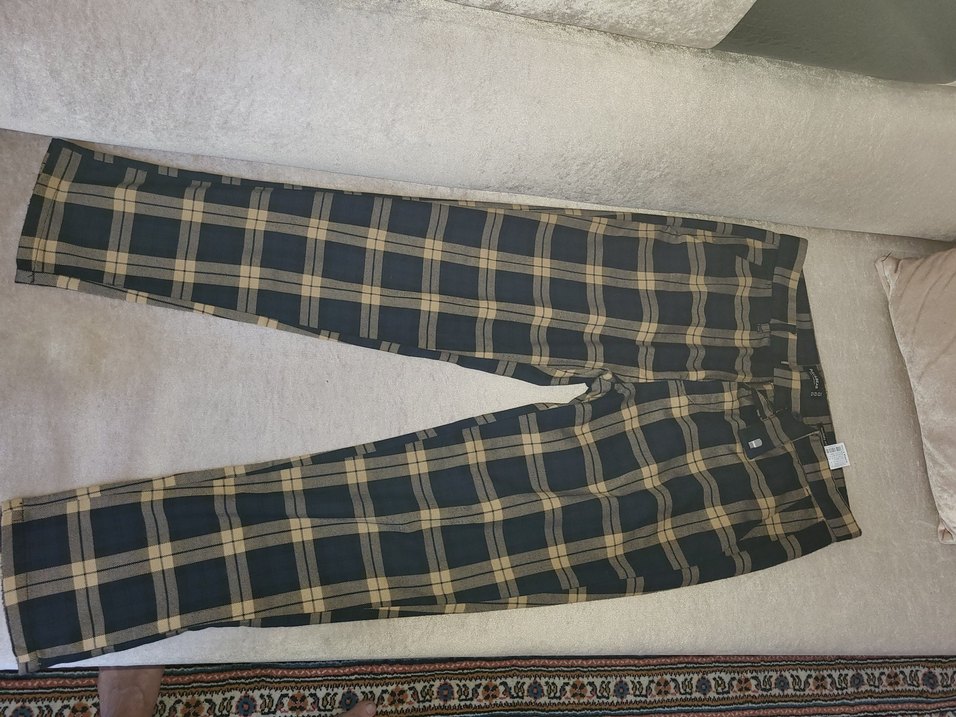 erkek Bej Kareli Kumaş Pantolon - Görsel 2