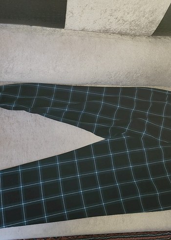 erkek Gri Kareli Kumaş Pantolon - Görsel 2