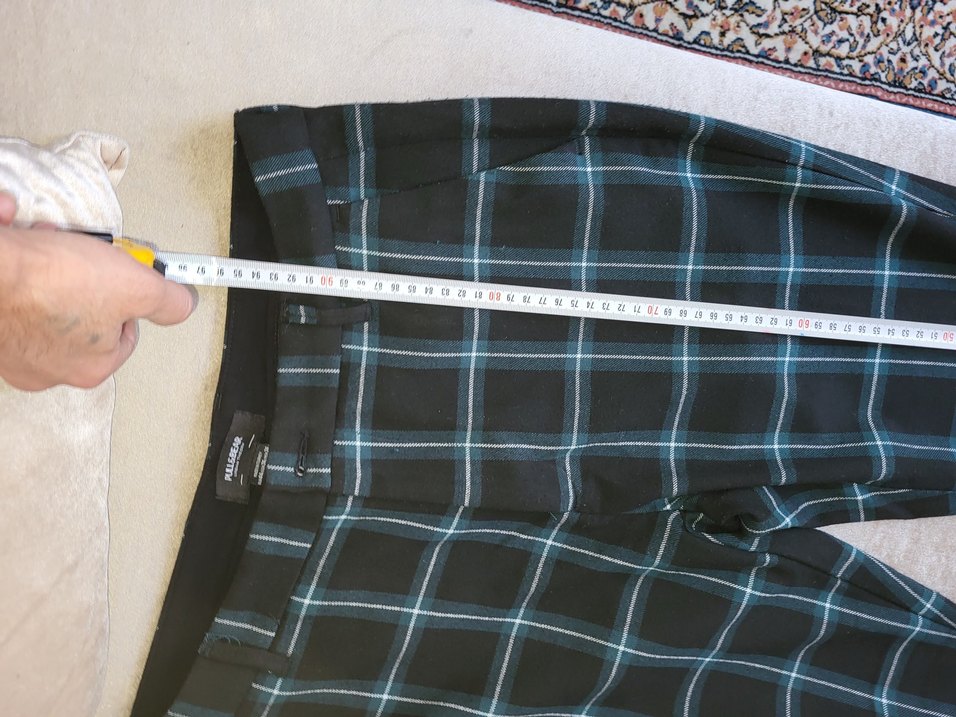 erkek Gri Kareli Kumaş Pantolon - Görsel 5