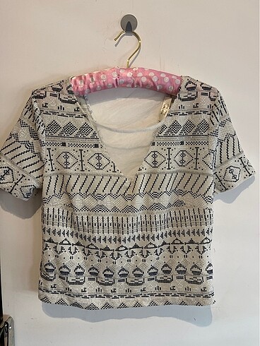 Koton Party wear Takım (crop bluz + etek ) lacivert gümüş