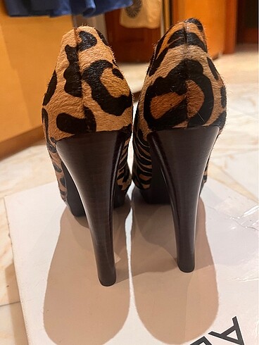 38,5 Beden İspanya Sferadan Leopar Stiletto yuksek topuk