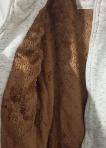 Kız Çocuk Gri Fermuarlı Nakışlı mont - Görsel 3