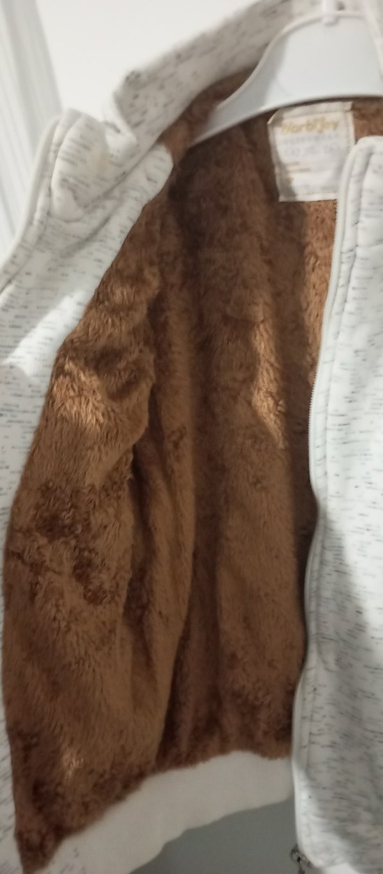 Kız Çocuk Gri Fermuarlı Nakışlı mont - Görsel 3