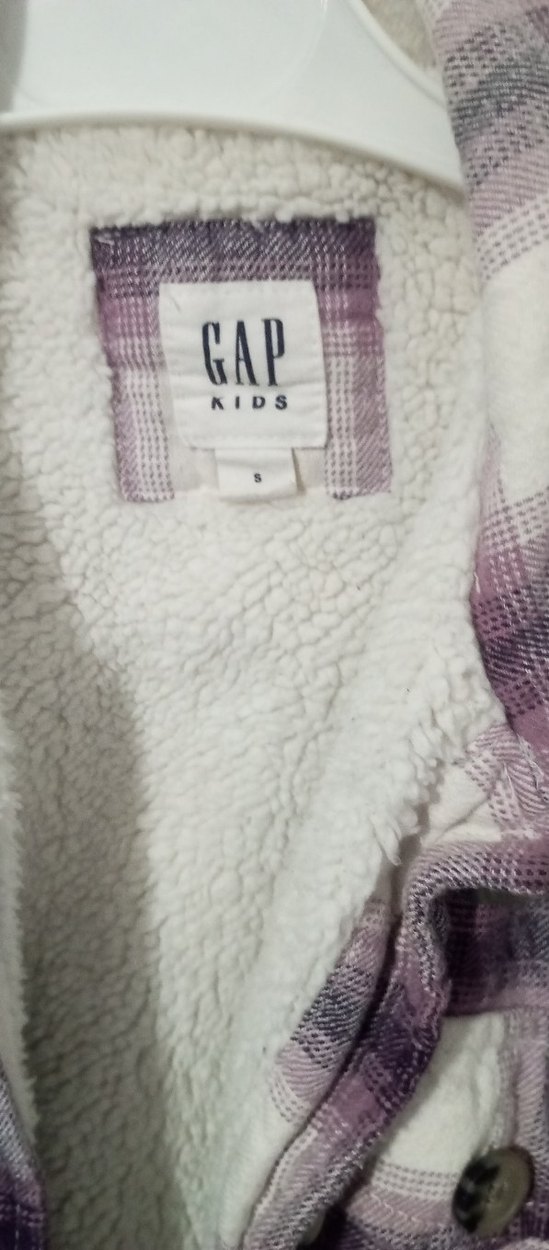 Kızlar için Mor Ekose Düğmeli Ceket - Görsel 2