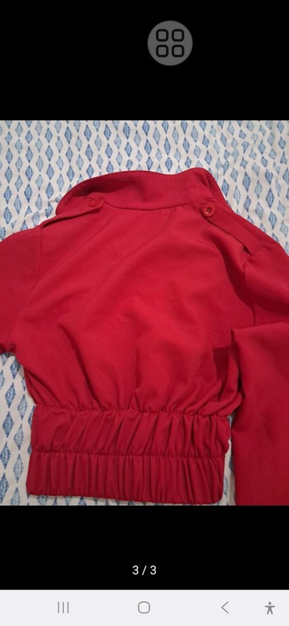 Kırmızı Mini Fermuarlı Kadın Ceket - Görsel 3