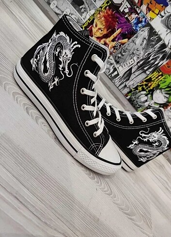 37 Beden siyah Renk Bayan baskılı converse Yeni model